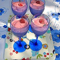 lowcarb dessert - Hallon glass